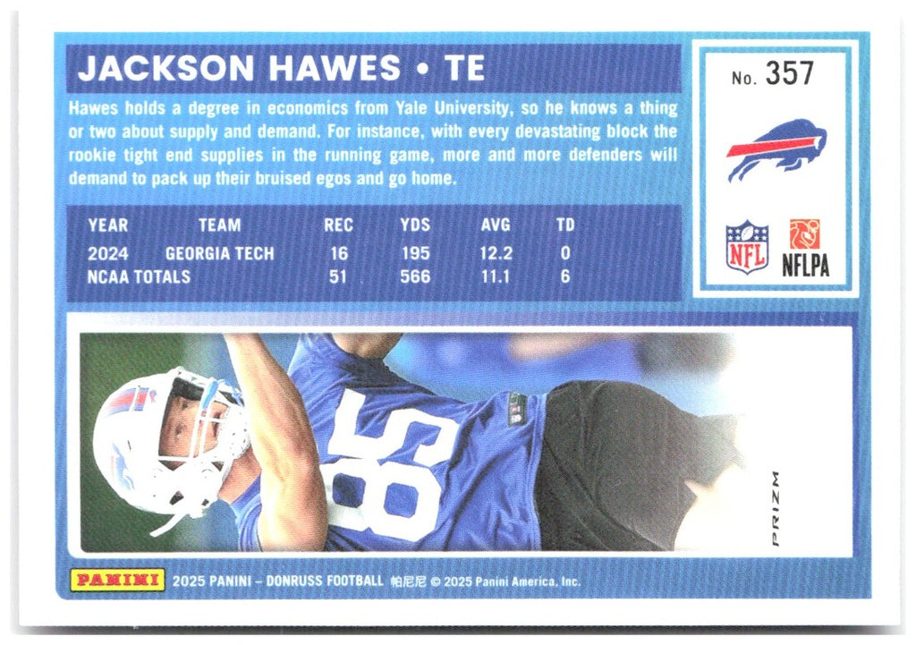 Jackson Hawes Donruss Optic - Pink 224 2025 Buffalo Bills