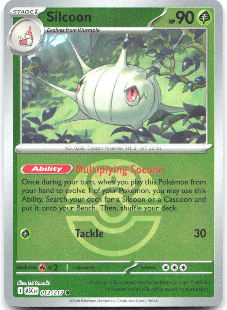 Silcoon Love Ball Reverse Holo Common ME Ascended Heroes 012/217 NM Eri Yamaki