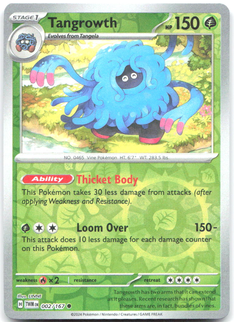 Tangrowth Reverse Holo Common SV06: Twilight Masquerade 002/167 NM LINNE