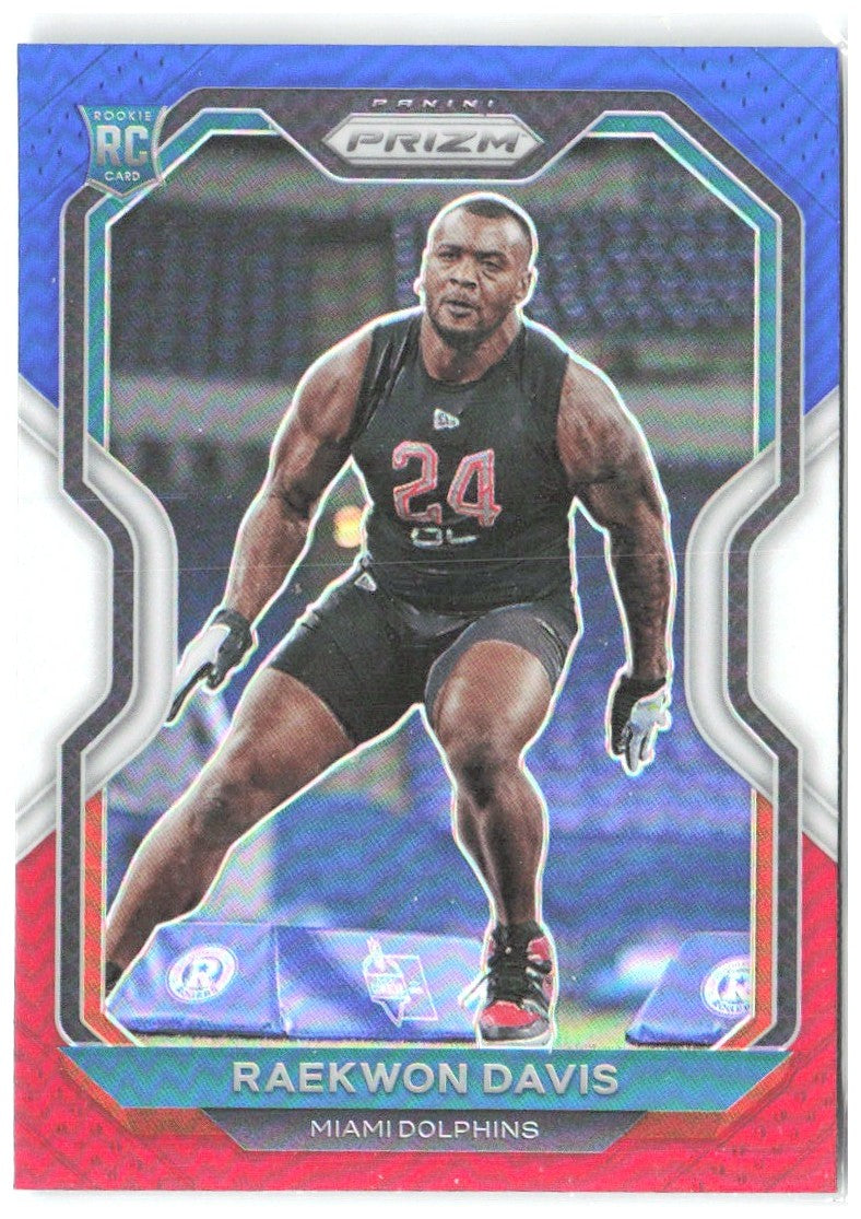 Raekwon Davis Panini Prizm - Prizm Red White and Blue 341 2020 Miami Dolphins