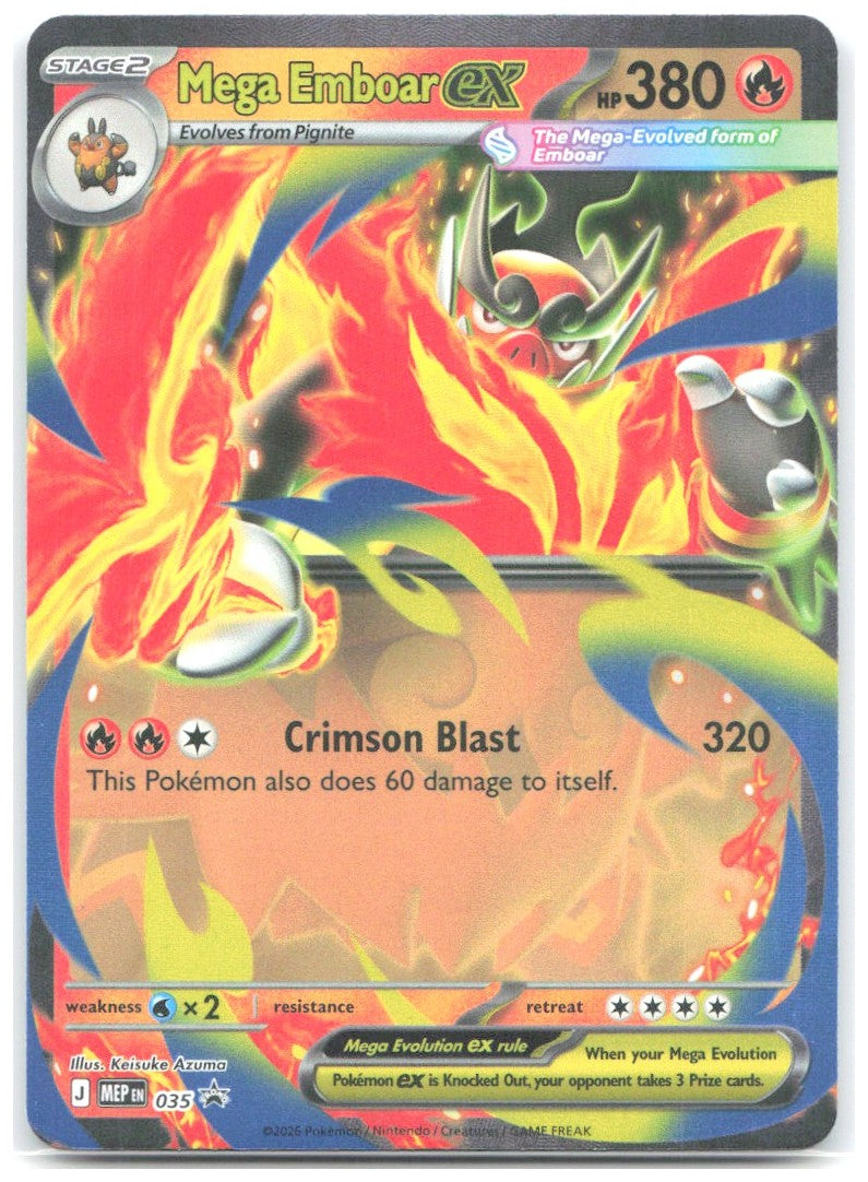 Mega Emboar ex Holo Promo ME Mega Evolution Promo 035 NM 5ban Graphics
