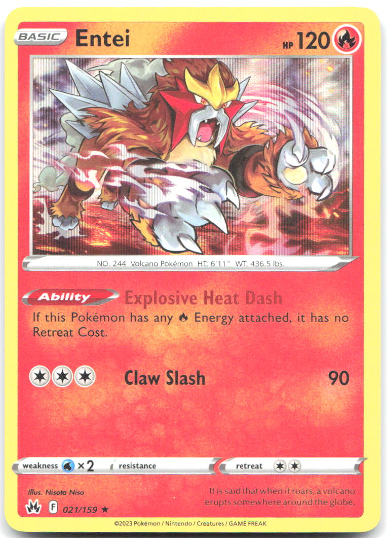 Entei Holo Rare SWSH: Crown Zenith 021/159 NM Nisota Niso