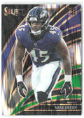 Mike Green Panini Select - Black and Green Prizm Shock 260 2025 Baltimore Ravens