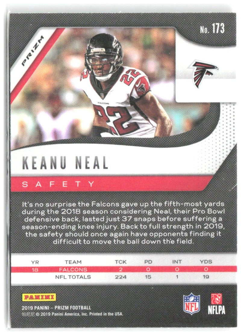 Keanu Neal Panini Prizm - Lazer 173 2019 Atlanta Falcons