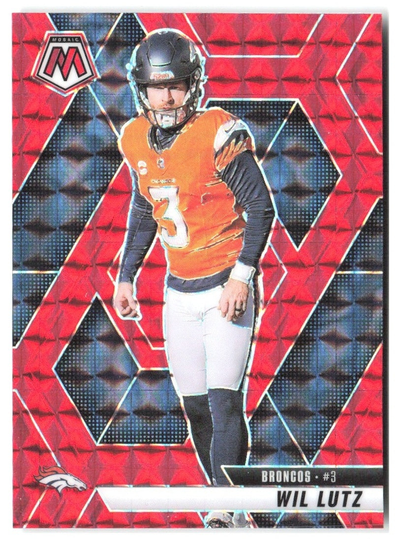 Wil Lutz Panini Mosaic - Mosaic Red 151 2025 Denver Broncos