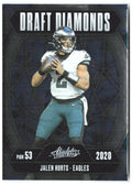 Jalen Hurts Panini Absolute - Draft Diamonds DD-JHS 2025 Philadelphia Eagles