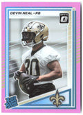 Devin Neal Donruss Optic Rated Rookies Preview Pink 359 2025 New Orleans Saints