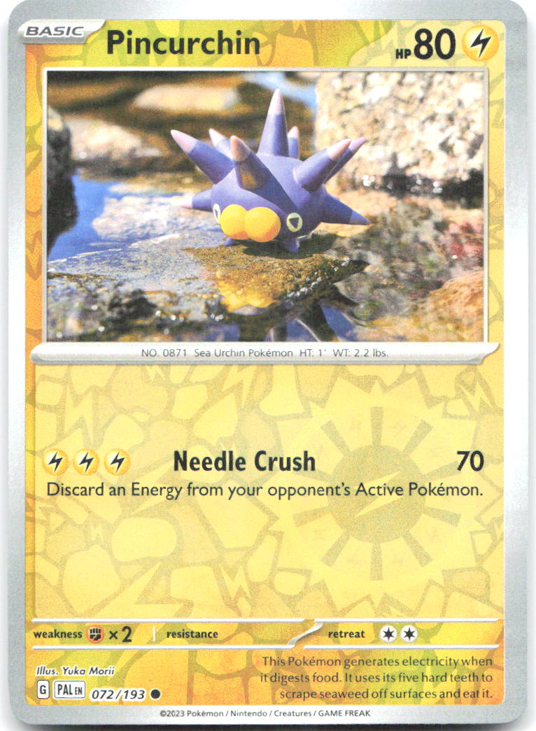 Pincurchin Reverse Holo Common SV02 Paldea Evolved 072/193 NM Yuka Morii
