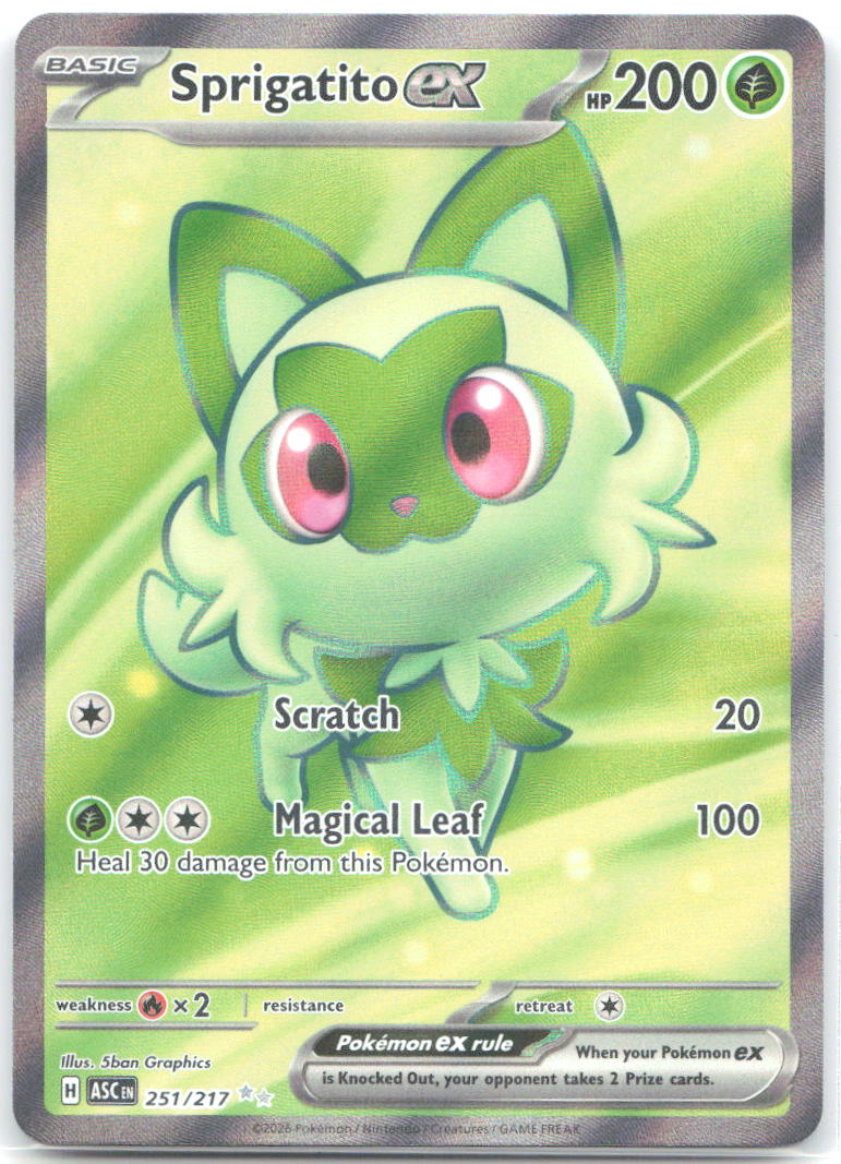 Sprigatito ex Holo Ultra Rare ME: Ascended Heroes 251/217 NM 5ban Graphics