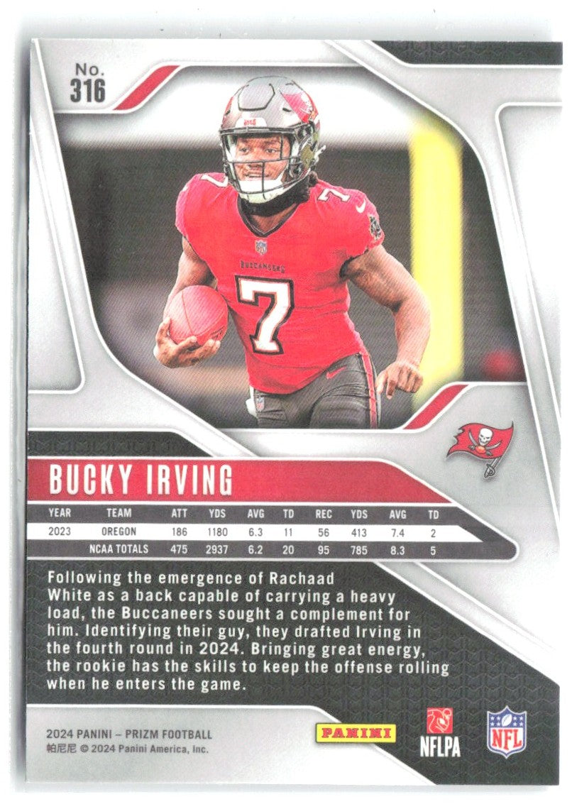 Bucky Irving Panini Prizm 316 2024 Tampa Bay Buccaneers RC