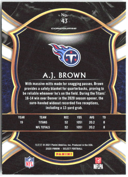 A.J. Brown Panini Select 43 2020 Tennessee Titans