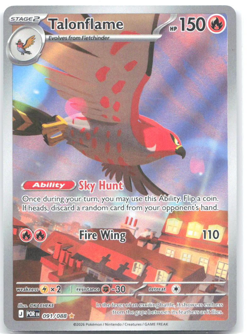 Talonflame Holo Illustration Rare ME03: Perfect Order 091/088 NM OKACHEKE