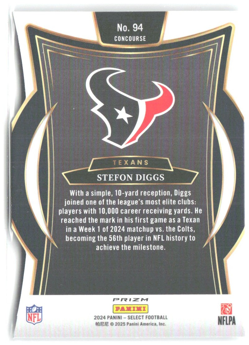 Stefon Diggs Panini Select - Silver Prizm 94 2024 Houston Texans