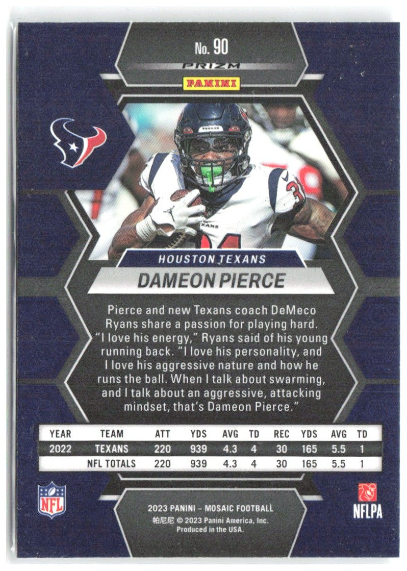Dameon Pierce Panini Mosaic - Mosaic 90 2023 Houston Texans