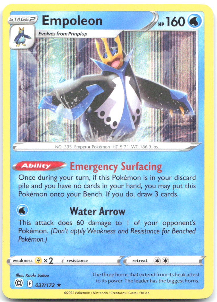 Empoleon Holo Rare SWSH09: Brilliant Stars 037/172 NM