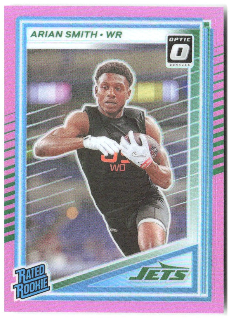 Arian Smith Donruss - Optic Rated Rookies Preview Pink 386 2025 New York Jets