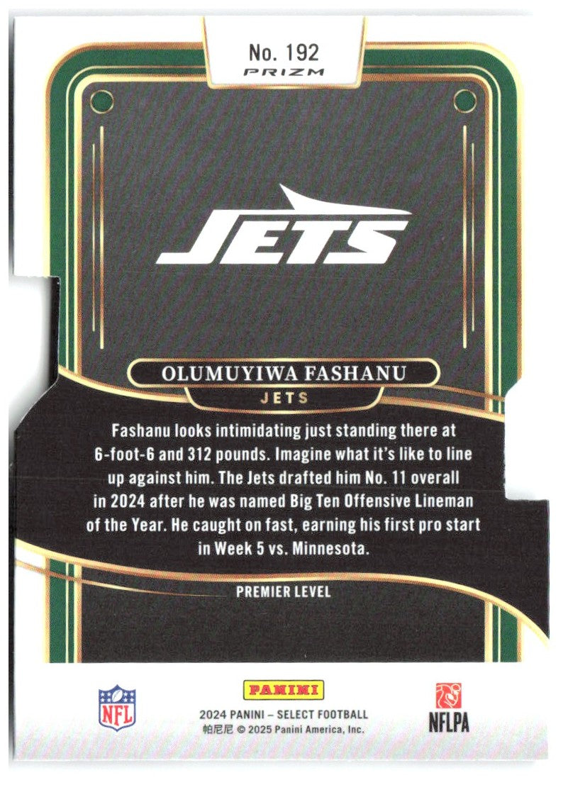 Olumuyiwa Fashanu Panini Select - Silver Prizm Die Cut 192 2024 New York Jets