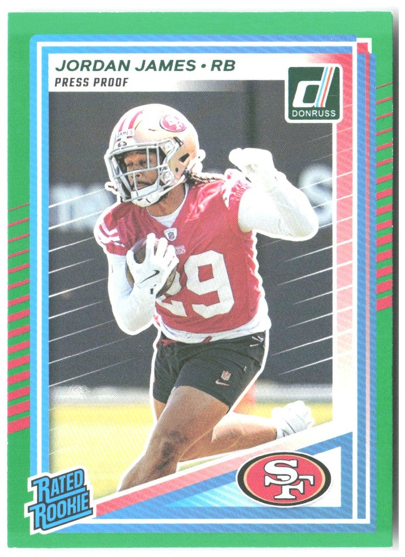 Jordan James Donruss - Press Proofs Green 374 2025 San Francisco 49ers