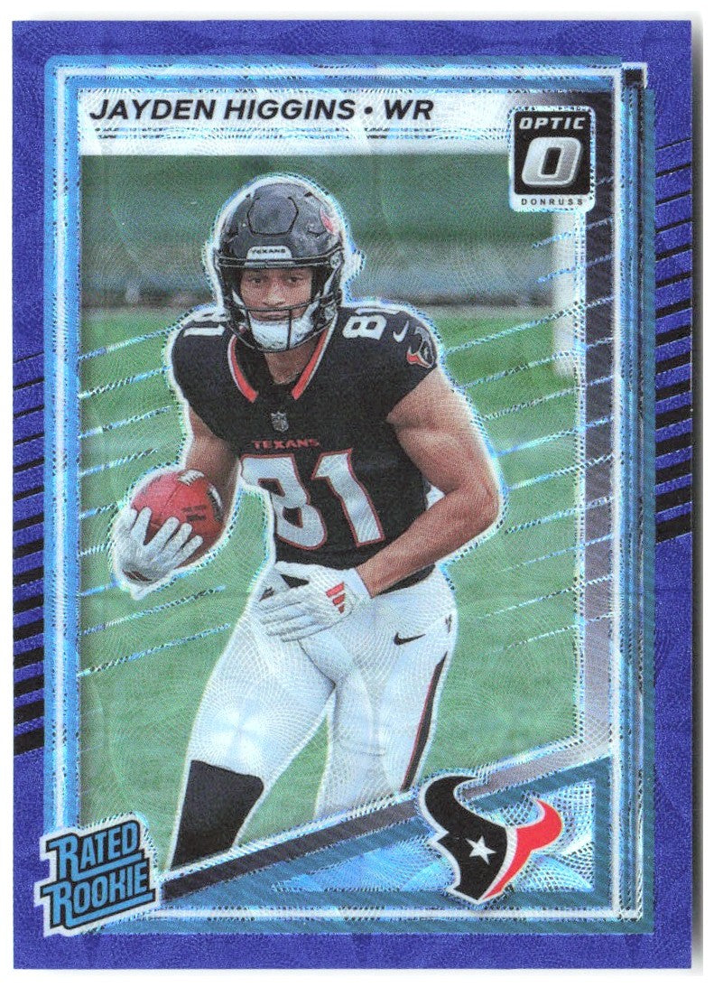 Jayden Higgins Donruss - Optic Rated Rookies Blue Scope 334 2025 Houston Texans