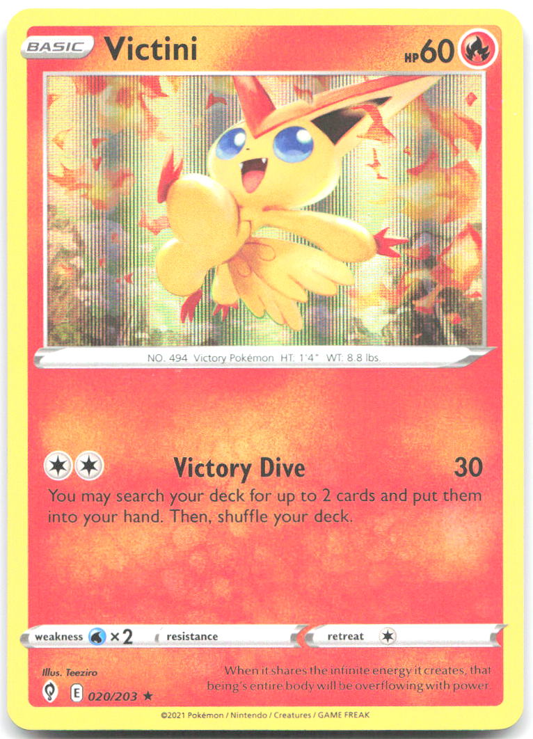 Victini Holo Rare SWSH07 Evolving Skies 020/203 NM Teeziro