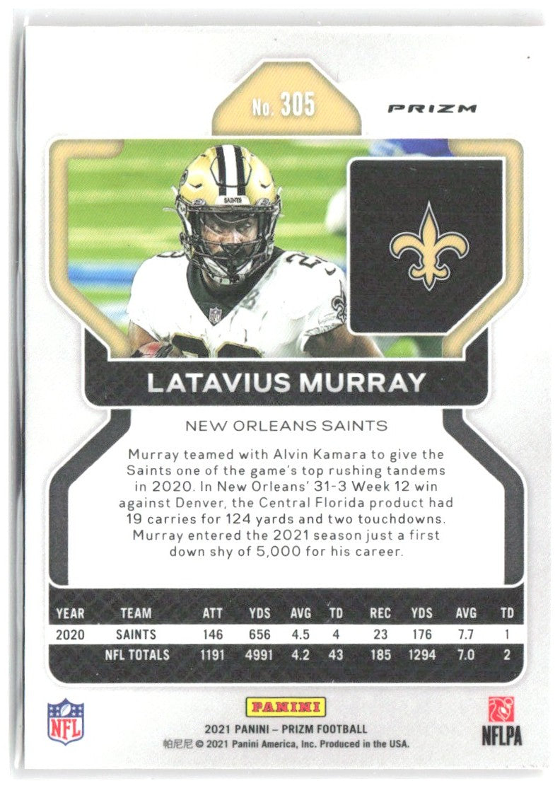 Latavius Murray Panini Prizm - Lazer 305 2021 New Orleans Saints