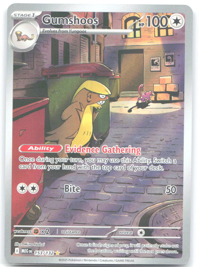 Gumshoos Holo Illustration Rare ME01: Mega Evolution 153/132 NM Mina Nakai