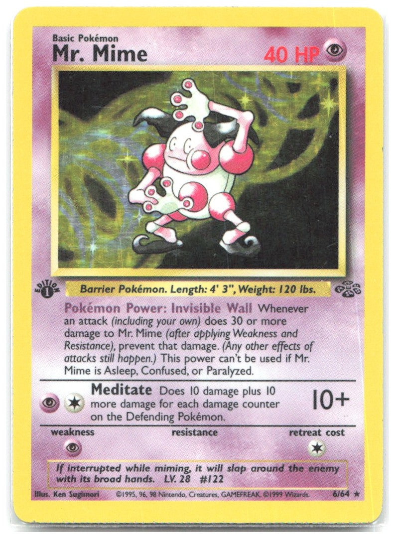 Mr. Mime 6 1st Edition Holo Rare Jungle 06/64 NM Ken Sugimori