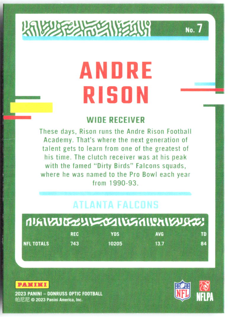 Andre Rison Donruss Optic 7 2023 Atlanta Falcons