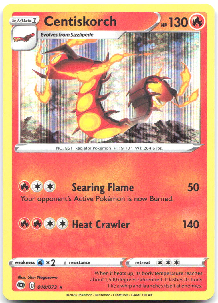 Centiskorch Holo Rare Champion's Path 10/73 NM Shin Nagasawa
