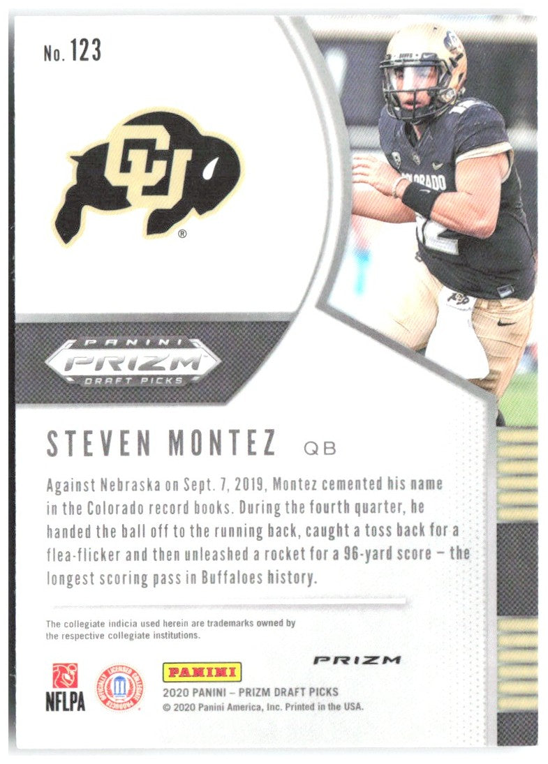 Steven Montez Panini Prizm Draft Picks Prizms Silver 123 2020 Colorado Buffaloes