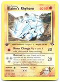 Blaine's Rhyhorn 1st Edition Common Gym Challenge 065/132 NM Ken Sugimori