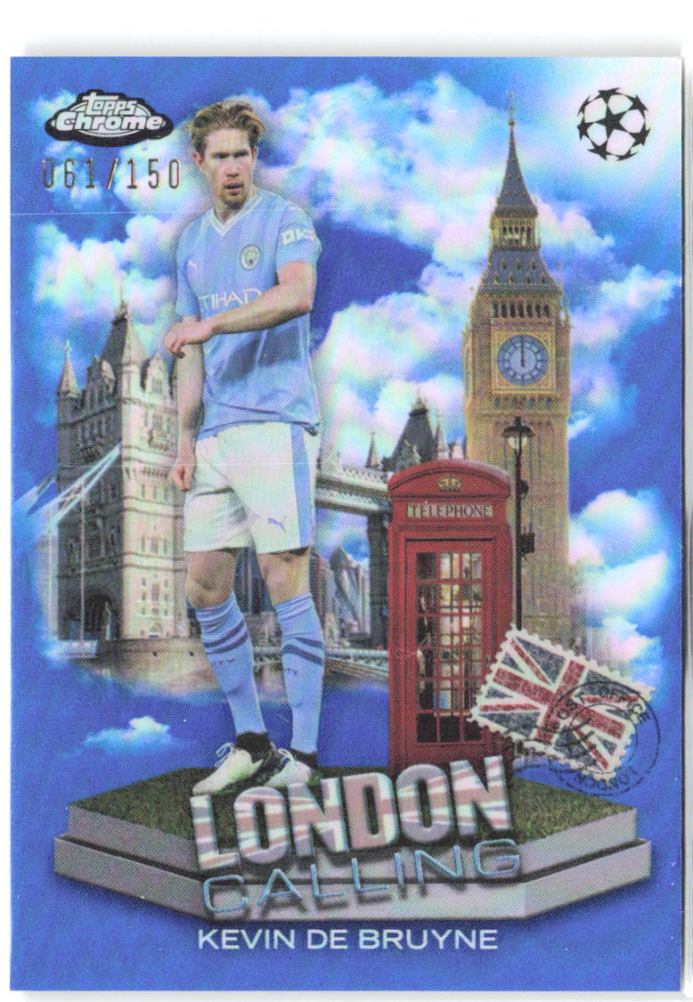 Kevin De Bruyne Topps Chrome UEFA London Calling Blue Refractor /150 LC-8 2023
