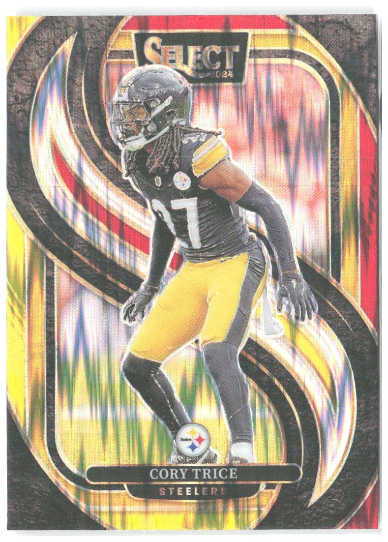 Cory Trice Panini Select - Red & Yellow Prizm Shock 140 2024 Pittsburgh Steelers