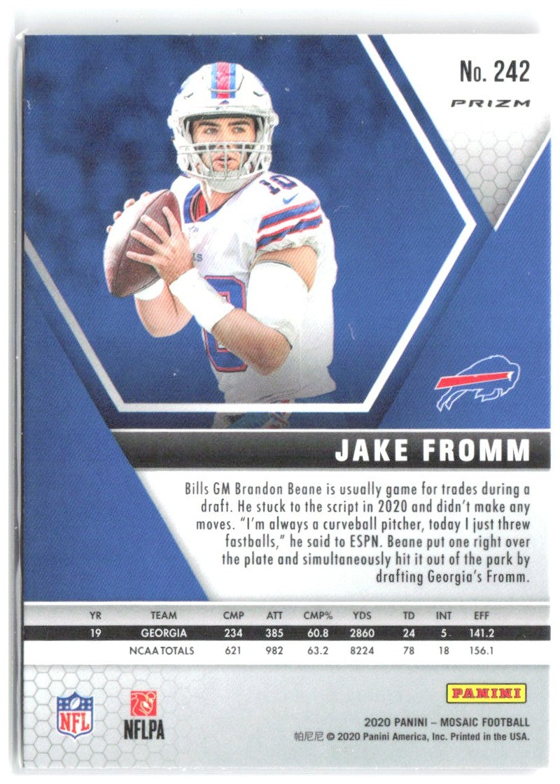Jake Fromm Panini Mosaic - Prizm Camo Pink 242 2020 Buffalo Bills