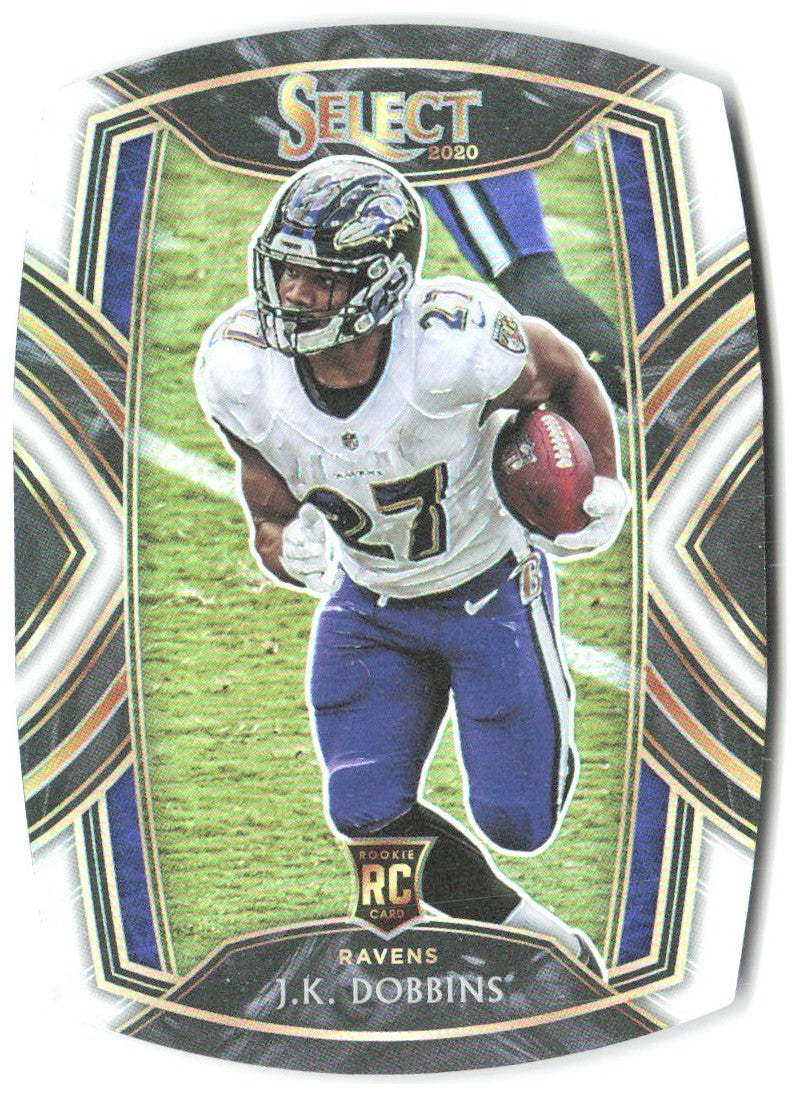 J.K. Dobbins Panini Select - White Prizm Die Cut 252 2020 Baltimore Ravens