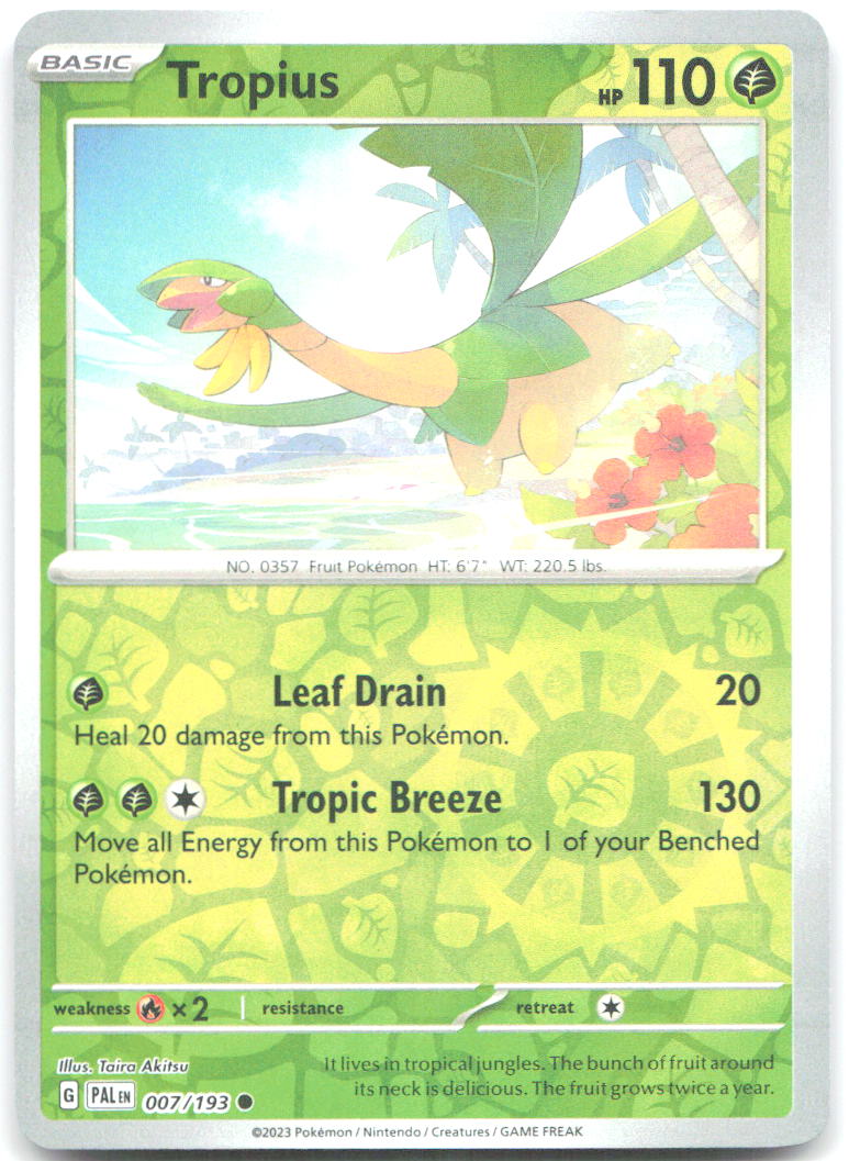 Tropius Reverse Holo Common SV02 Paldea Evolved 007/193 NM Taira Akitsu