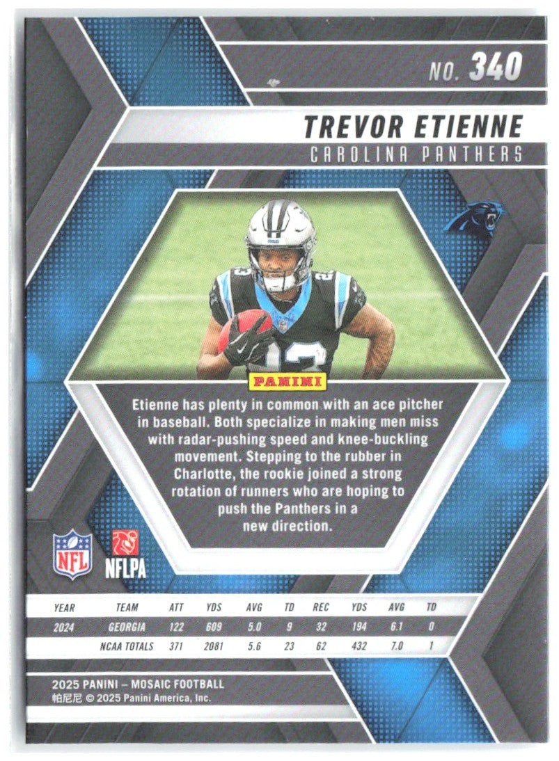 Trevor Etienne Panini Mosaic 340 2025 Carolina Panthers RC