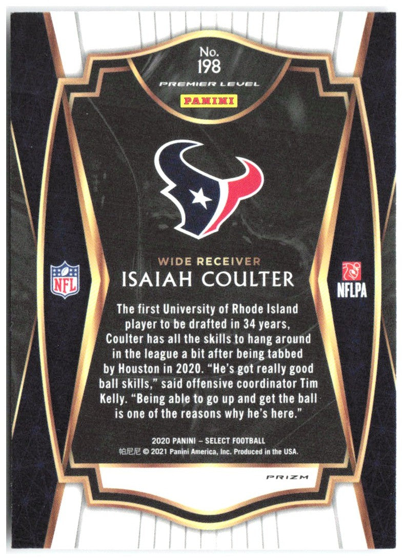 Isaiah Coulter Panini Select - Silver Prizm 198 2020 Houston Texans