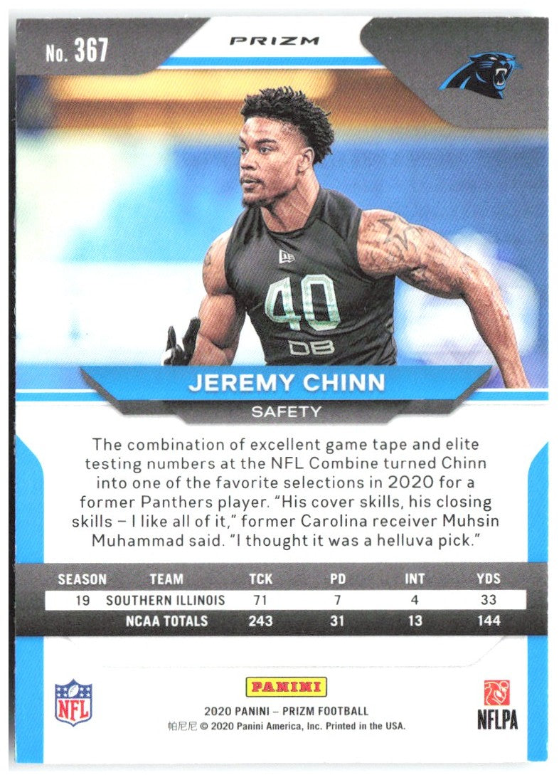 Jeremy Chinn Panini Prizm - Prizm 367 2020 Carolina Panthers