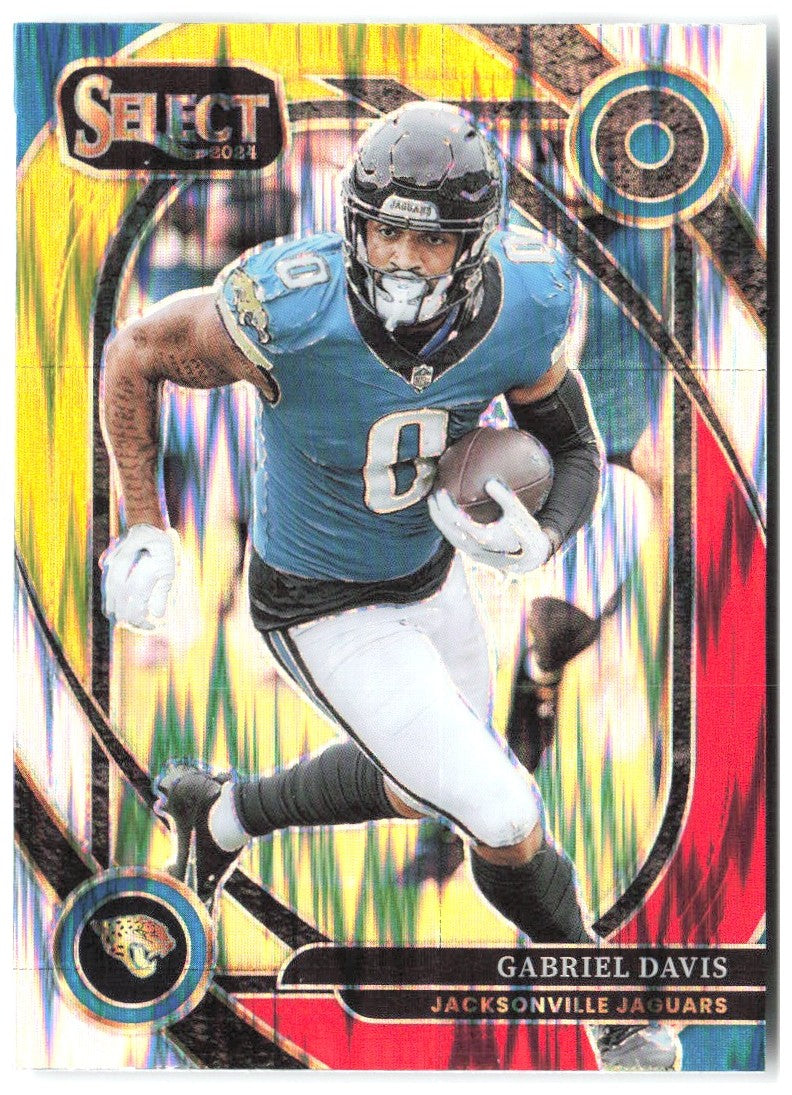Gabriel Davis Select - Red & Yellow Prizm Shock 257 2024 Jacksonville Jaguars