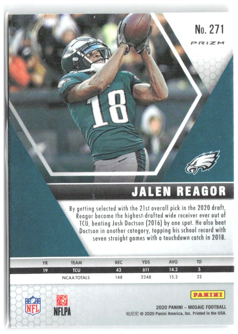 Jalen Reagor Panini Mosaic - Prizm Camo Pink 271 2020 Philadelphia Eagles