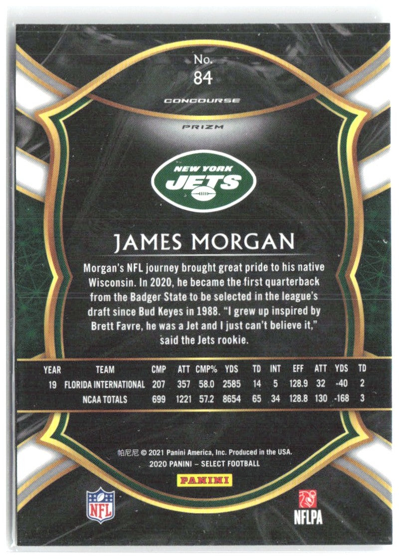 James Morgan Panini Select - Silver Prizm 84 2020 New York Jets