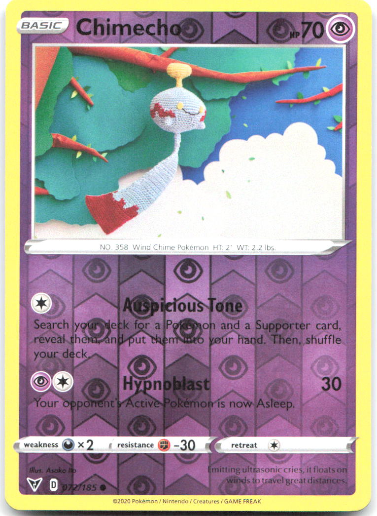 Chimecho Reverse Holo Common SWSH04 Vivid Voltage 072/185 NM Asako Ito