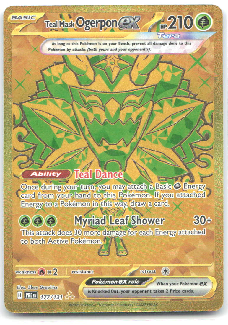 Teal Mask Ogerpon ex 177 131 Holo Hyper Rare SV: Prismatic Evolutions 177/131 NM 5ban Graphics