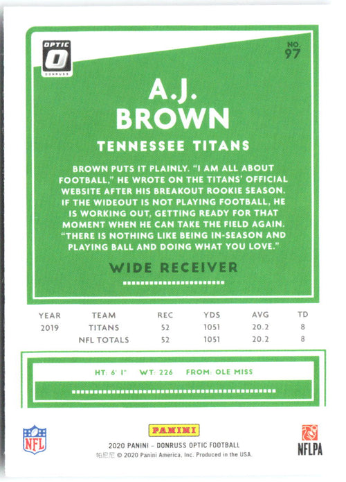 A.J. Brown Donruss Optic 97 2020 Tennessee Titans