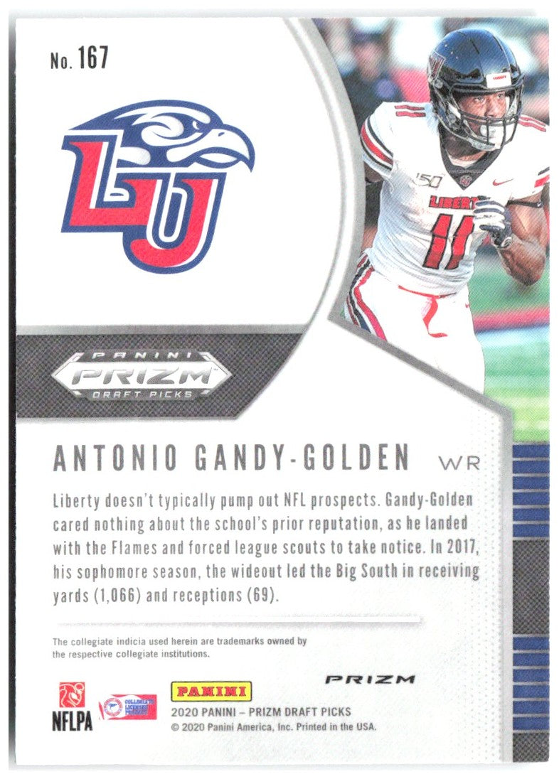 Antonio Gandy-Golden Prizm Draft Picks - Prizms Silver 167 2020 Liberty Flames