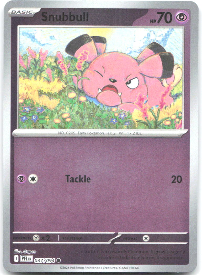 Snubbull Reverse Holo Common ME02 Phantasmal Flames 037/094 NM Gapao
