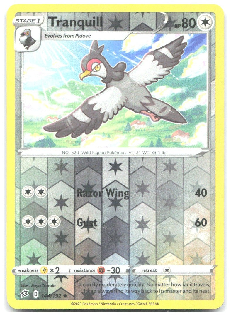 Tranquill Reverse Holo Uncommon SWSH02 Rebel Clash 144/192 NM Saya Tsuruta