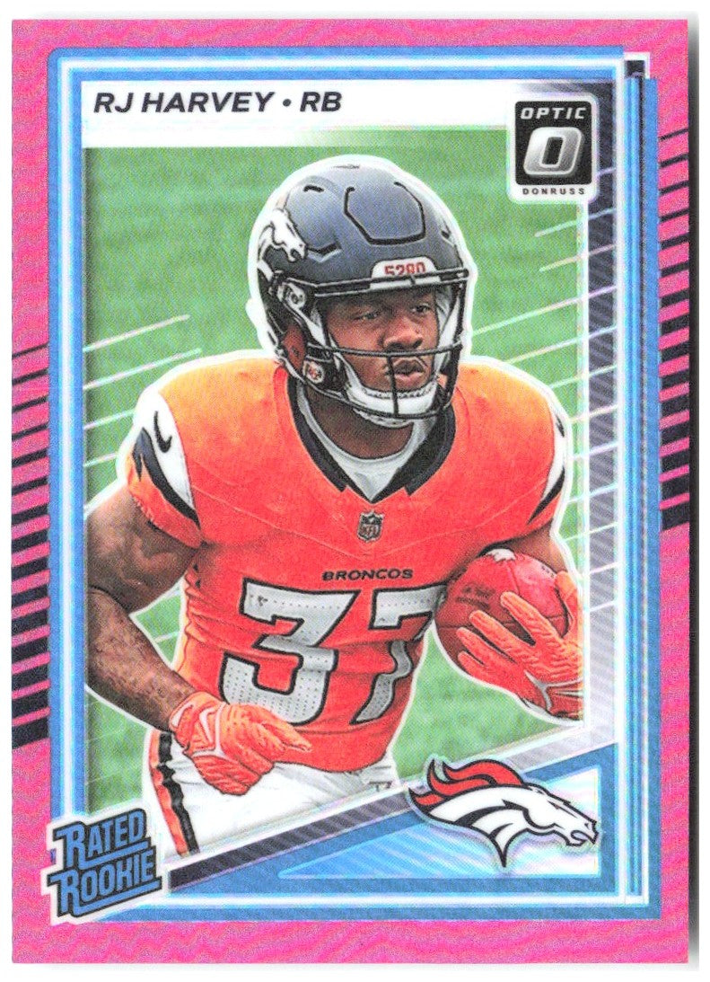 RJ Harvey Donruss Optic - Pink 208 2025 Denver Broncos