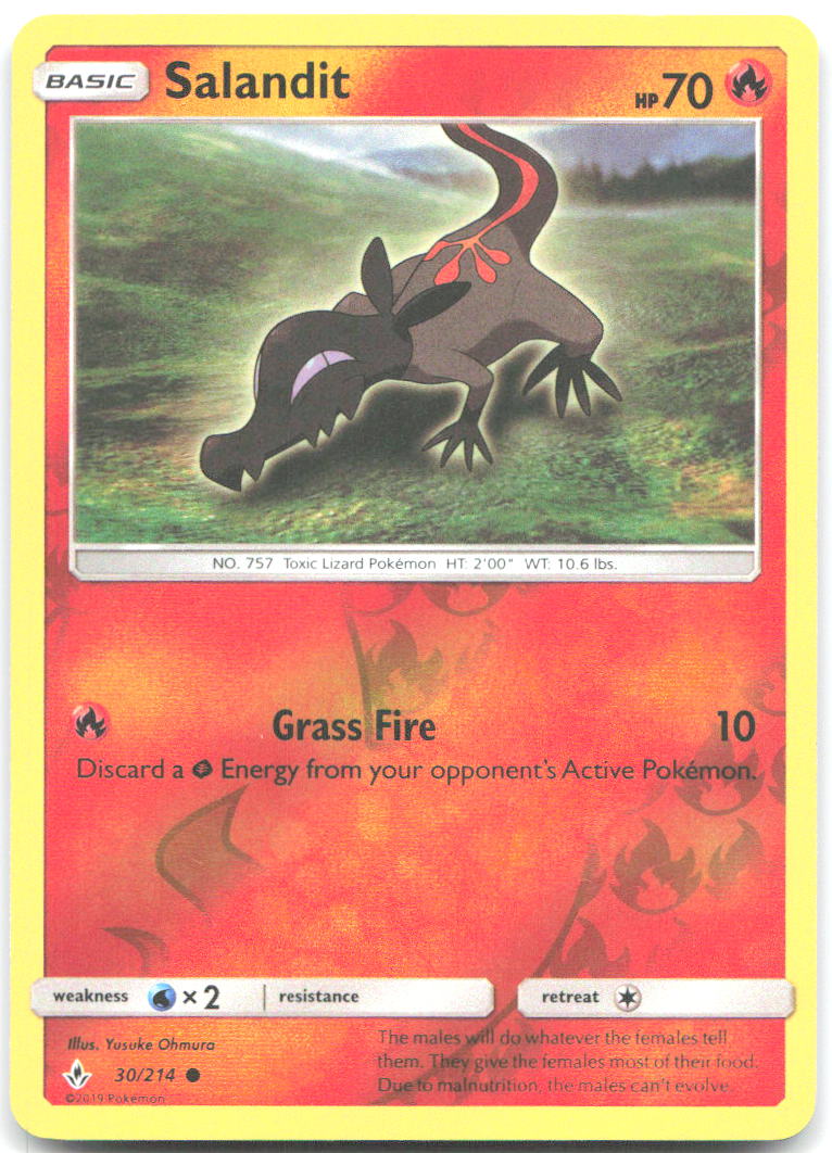 Salandit Reverse Holo Common SM Unbroken Bonds 30/214 NM Yusuke Ohmura